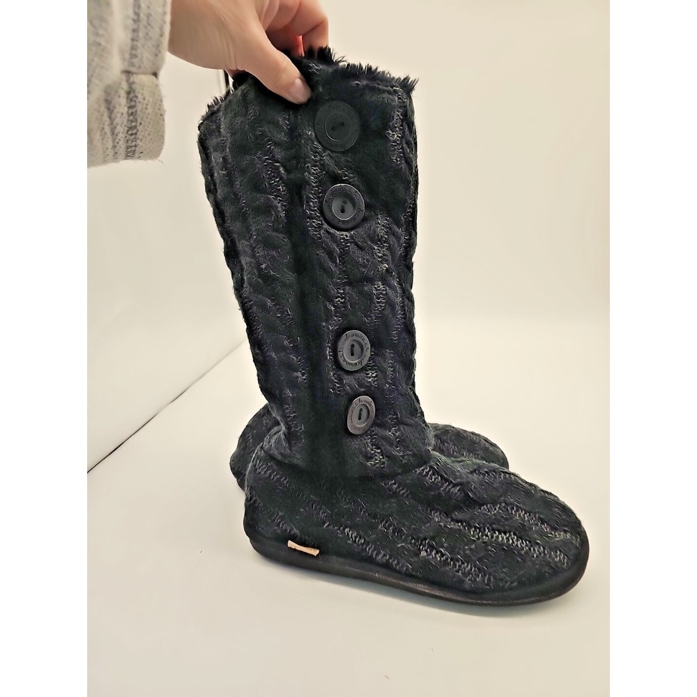 MukLuks Women's Blue Slouchy Sweater Slipper Boots Size 9